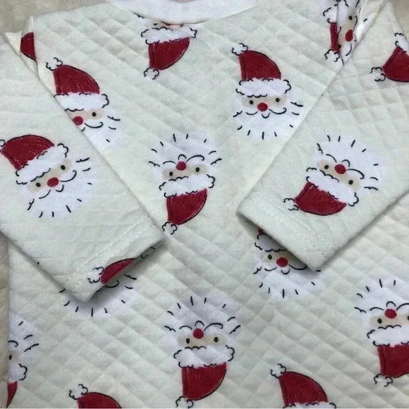 Chick Pea Footed Onesie Christmas Santa Pajamas Zippered White & Red 3-6 Months - Picture 14 of 16